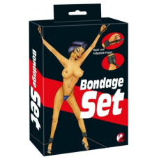 Черно-красный набор для бондажа к кровати Bondage Set