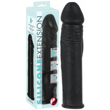 Удлиняющая черная насадка на пенис Silicone Extension + 4 см