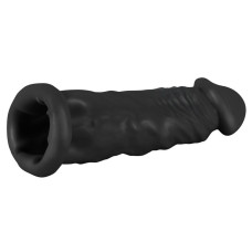 Удлиняющая черная насадка на пенис Silicone Extension + 4 см