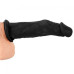 Удлиняющая черная насадка на пенис Silicone Extension + 4 см