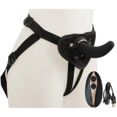 Вибрострапон черного цвета с трусиками RC Vibrating Strap-On
