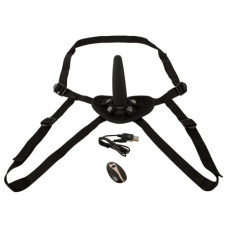 Вибрострапон черного цвета с трусиками RC Vibrating Strap-On