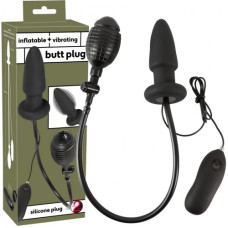 Расширяющаяся анальная пробка с вибрацией Inflatable Vibrating