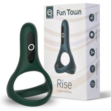 Двойное эрекционное смарт-виброкольцо Fun Town Rise зелёный