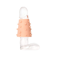 Насадка ToyFa XLover Soft booster в форме конуса, утолщающая, с дополнительной стимуляцией, TPR, телесный 10 см