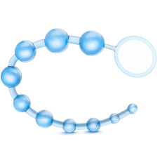 Голубые анальные бусы Jelly X-10