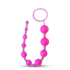 Розовые анальные бусы Jelly X-10