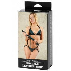 Плеть из натуральной кожи изумрудного цвета Lady's Arsenal 45 см
