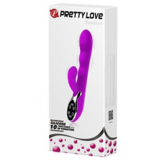 Многоскоростной вибромассажер с клиторальным стимулятором Pretty Love Passion
