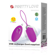 Ребристое виброяйцо с беспроводным пультом Pretty Love Jessica