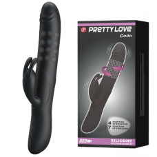 Вибратор Pretty Love Colin с клиторальным стимулятором и функцией вращения ствола