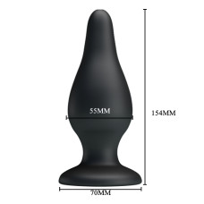 Черная анальная пробка на присоске Pretty Love Sturdy Silicone Anal Plug
