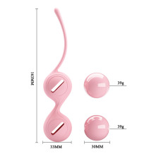Вагинальные шарики со смещённым центром тяжести Pretty Love Kegel Tighten Up I розовые