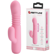 Вибратор с клиторальным стимулятором и поступательными движениями Pretty Love Leopold