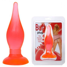Пробка анальная с присоской Butt plug красная