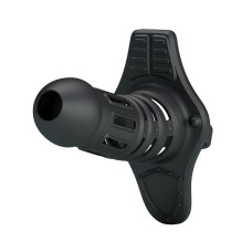 Черная силиконовая насадка с петлёй на мошонку Pretty Love Hercules Penis