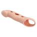 Удлиняющая насадка с рельефом и вибрацией Penis Sleeve Brad + 5 см