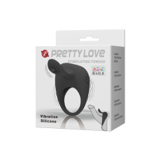 Вибро-кольцо с клиторальным стимулятором Pretty Love Stimulating Tonguo