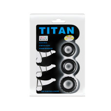 Набор из трёх черных эрекционных колец Titan