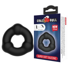 Черное эрекционное кольцо Crazy Bull
