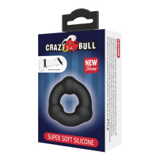 Черное эрекционное кольцо Crazy Bull