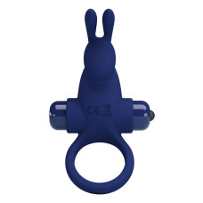 Эрекционное виброкольцо Vibrant Penis Ring I с клиторальным стимулятором синее