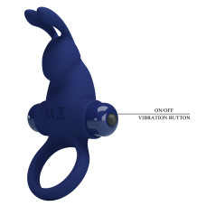 Эрекционное виброкольцо Vibrant Penis Ring I с клиторальным стимулятором синее
