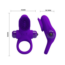 Фиолетовое эрекционное кольцо с вибрацией Vibrant Penis Ring 2