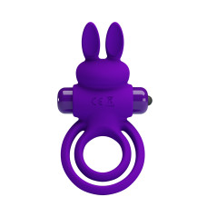 Эрекционное виброкольцо Vibrant Penis Ring III с петлей на мошонку фиолетовое