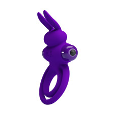 Эрекционное виброкольцо Vibrant Penis Ring III с петлей на мошонку фиолетовое