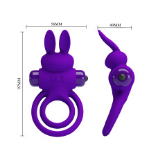 Эрекционное виброкольцо Vibrant Penis Ring III с петлей на мошонку фиолетовое