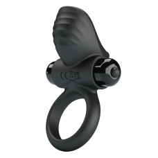 Эрекционное виброкольцо Vibrant Penis Ring Adrien черное