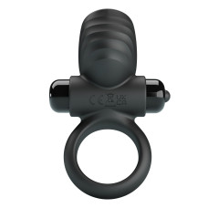 Эрекционное виброкольцо Vibrant Penis Ring Adrien черное