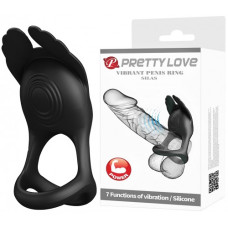 Эрекционное кольцо на пенис Pretty Love Vibration Penis Ring SILAS, черное