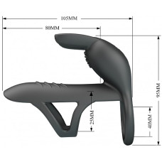 Вибронасадка на пенис с двойным эрекционным кольцом Vibrating Penis Sleeve Matty