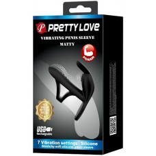 Вибронасадка на пенис с двойным эрекционным кольцом Vibrating Penis Sleeve Matty