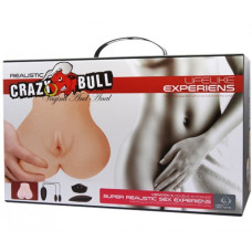 Реалистичный мастурбатор Crazy Bull попка и вагина с двойным виброяйцом