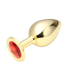 Анальная пробка Anal Jewelry Plug Gold Ruby L