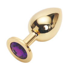 Анальная пробка Anal Jewelry Plug Gold Violet L