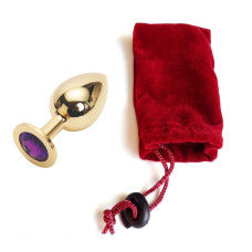 Анальная пробка Anal Jewelry Plug Gold Violet L