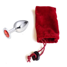 Анальная пробка Anal Jewelry Plug Silver Ruby L