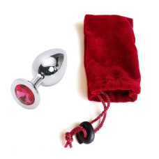 Анальная пробка Anal Jewelry Plug Silver Fuchsia L
