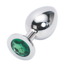 Анальная пробка Anal Jewelry Plug Silver Green L