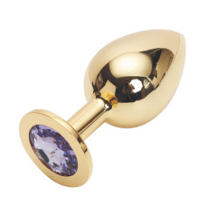 Анальная пробка Anal Jewelry Plug Gold Purple M