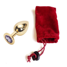 Анальная пробка Anal Jewelry Plug Gold Purple M