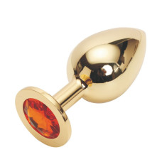 Анальная пробка Anal Jewelry Plug Gold Orange M