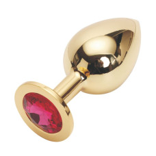 Анальная пробка Anal Jewelry Plug Gold Fuchsia M