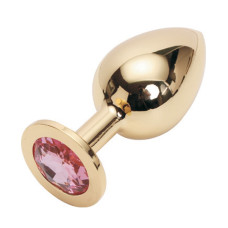 Анальная пробка Anal Jewelry Plug Gold Pink M