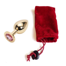 Анальная пробка Anal Jewelry Plug Gold Pink M
