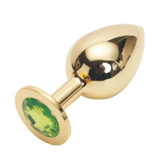 Анальная пробка Anal Jewelry Plug Gold Light Green M
